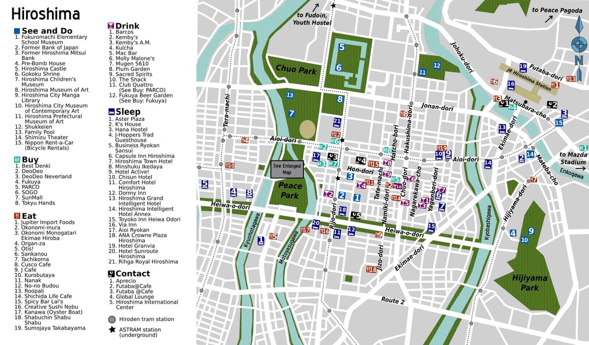 hiroshima atrações mapa