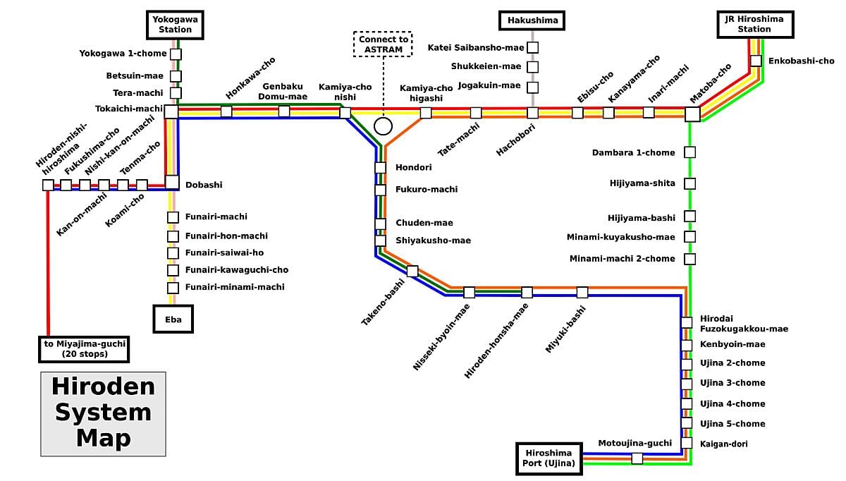 Mapa de hiroshima trem