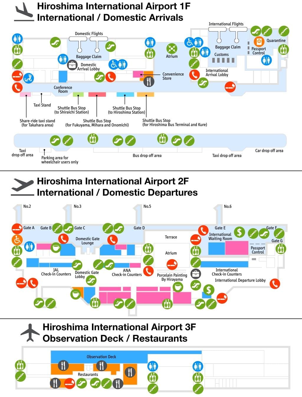Mapa do aeroporto de hiroshima